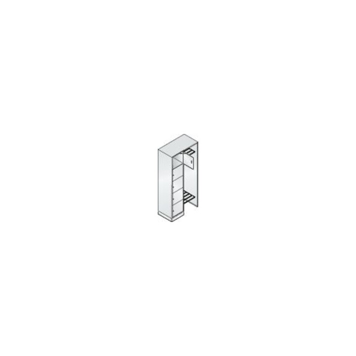 C+P Porte-manteau ouvert Série 8070 5 compartiments Socle 1950 × 960 × 480 mm blanc