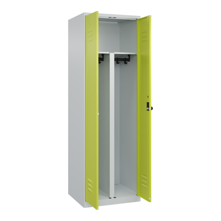 C+P PSA Doppel-Spind Classic PLUS, 2 Abteile, 1850x600x500mm, 7035/0024 Verschluss Sicherheits-Drehriegel