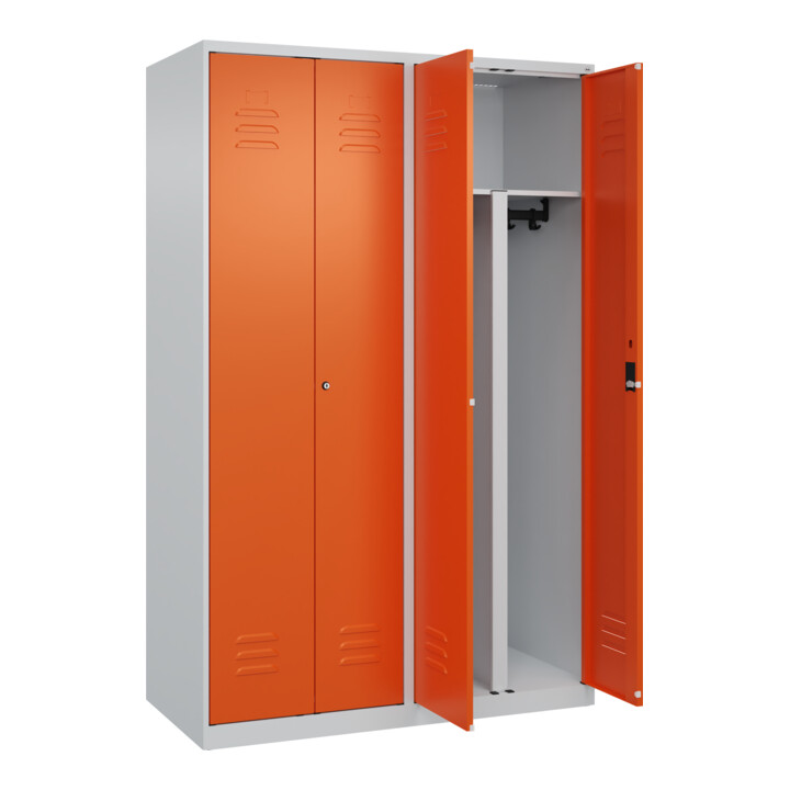 C+P PSA Doppel-Spind Classic PLUS, 4 Abteile, 1850x1200x500mm, 7035/2004 Verschluss Zylinderschloss