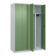 C+P PSA Doppel-Spind Classic PLUS, 4 Abteile, 1850x1200x500mm, 7035/6011 Verschluss Zylinderschloss