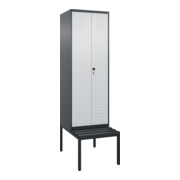 C+P PSA Doppel-Spind Classic PLUS, Bank, 2 Abteile, 2120x600x815mm, 7016/7035 Verschluss Sicherheits-Drehriegel Sitzbanktyp untergebaut Material Sitzfläche Kunststoff