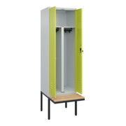 C+P PSA Doppel-Spind Classic PLUS, Bank, 2 Abteile, 2120x600x815mm, 7035/0024 Verschluss Sicherheits-Drehriegel Sitzbanktyp auskragend Material Sitzfläche Buche-Hartholz