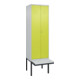 C+P PSA Doppel-Spind Classic PLUS, Bank, 2 Abteile, 2120x600x815mm, 7035/0024 Verschluss Zylinderschloss Sitzbanktyp auskragend Material Sitzfläche Kunststoff-1