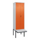 C+P PSA Doppel-Spind Classic PLUS, Bank, 2 Abteile, 2120x600x815mm, 7035/2004 Verschluss Sicherheits-Drehriegel Sitzbanktyp auskragend Material Sitzfläche Kunststoff-1