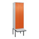 C+P PSA Doppel-Spind Classic PLUS, Bank, 2 Abteile, 2120x600x815mm, 7035/2004 Verschluss Zylinderschloss Sitzbanktyp auskragend Material Sitzfläche Kunststoff-1