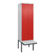 C+P PSA Doppel-Spind Classic PLUS, Bank, 2 Abteile, 2120x600x815mm, 7035/3020 Verschluss Zylinderschloss Sitzbanktyp auskragend Material Sitzfläche Kunststoff-1