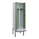 C+P PSA Doppel-Spind Classic PLUS, Bank, 2 Abteile, 2120x600x815mm, 7035/6011 Verschluss Sicherheits-Drehriegel Sitzbanktyp auskragend Material Sitzfläche Kunststoff