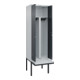 C+P PSA Doppel-Spind Classic PLUS, Bank, 2 Abteile, 2120x600x815mm, 7035/7016 Verschluss Zylinderschloss Sitzbanktyp auskragend Material Sitzfläche Kunststoff-2