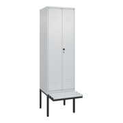 C+P PSA Doppel-Spind Classic PLUS, Bank, 2 Abteile, 2120x600x815mm, 7035/7035 Verschluss Sicherheits-Drehriegel Sitzbanktyp auskragend Material Sitzfläche Kunststoff