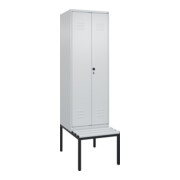 C+P PSA Doppel-Spind Classic PLUS, Bank, 2 Abteile, 2120x600x815mm, 7035/7035 Verschluss Sicherheits-Drehriegel Sitzbanktyp untergebaut Material Sitzfläche Kunststoff