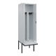 C+P PSA Doppel-Spind Classic PLUS, Bank, 2 Abteile, 2120x600x815mm, 7035/7035 Verschluss Zylinderschloss Sitzbanktyp auskragend Material Sitzfläche Kunststoff-2