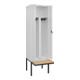 C+P PSA Doppel-Spind Classic PLUS, Bank, 2 Abteile, 2120x600x815mm, 9016/9016 Verschluss Sicherheits-Drehriegel Sitzbanktyp auskragend Material Sitzfläche Buche-Hartholz