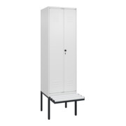 C+P PSA Doppel-Spind Classic PLUS, Bank, 2 Abteile, 2120x600x815mm, 9016/9016 Verschluss Sicherheits-Drehriegel Sitzbanktyp auskragend Material Sitzfläche Kunststoff