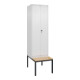 C+P PSA Doppel-Spind Classic PLUS, Bank, 2 Abteile, 2120x600x815mm, 9016/9016 Verschluss Sicherheits-Drehriegel Sitzbanktyp untergebaut Material Sitzfläche Buche-Hartholz-1