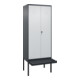 C+P PSA Doppel-Spind Classic PLUS, Bank, 2 Abteile, 2120x800x815mm, 7016/7035 Verschluss Sicherheits-Drehriegel Sitzbanktyp auskragend Material Sitzfläche Kunststoff-1