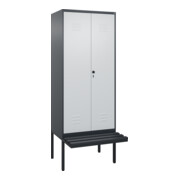 C+P PSA Doppel-Spind Classic PLUS, Bank, 2 Abteile, 2120x800x815mm, 7016/7035 Verschluss Sicherheits-Drehriegel Sitzbanktyp auskragend Material Sitzfläche Kunststoff