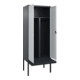 C+P PSA Doppel-Spind Classic PLUS, Bank, 2 Abteile, 2120x800x815mm, 7016/7035 Verschluss Sicherheits-Drehriegel Sitzbanktyp auskragend Material Sitzfläche Kunststoff-2