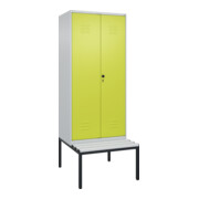 C+P PSA Doppel-Spind Classic PLUS, Bank, 2 Abteile, 2120x800x815mm, 7035/0024 Verschluss Sicherheits-Drehriegel Sitzbanktyp untergebaut Material Sitzfläche Kunststoff