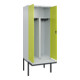 C+P PSA Doppel-Spind Classic PLUS, Bank, 2 Abteile, 2120x800x815mm, 7035/0024 Verschluss Zylinderschloss Sitzbanktyp auskragend Material Sitzfläche Kunststoff-2
