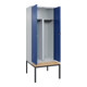 C+P PSA Doppel-Spind Classic PLUS, Bank, 2 Abteile, 2120x800x815mm, 7035/5010 Verschluss Sicherheits-Drehriegel Sitzbanktyp untergebaut Material Sitzfläche Buche-Hartholz-2