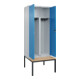 C+P PSA Doppel-Spind Classic PLUS, Bank, 2 Abteile, 2120x800x815mm, 7035/5012 Verschluss Zylinderschloss Sitzbanktyp untergebaut Material Sitzfläche Buche-Hartholz-2