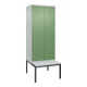 C+P PSA Doppel-Spind Classic PLUS, Bank, 2 Abteile, 2120x800x815mm, 7035/6011 Verschluss Zylinderschloss Sitzbanktyp untergebaut Material Sitzfläche Kunststoff-1
