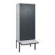 C+P PSA Doppel-Spind Classic PLUS, Bank, 2 Abteile, 2120x800x815mm, 7035/7016 Verschluss Zylinderschloss Sitzbanktyp auskragend Material Sitzfläche Kunststoff-1