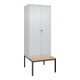 C+P PSA Doppel-Spind Classic PLUS, Bank, 2 Abteile, 2120x800x815mm, 7035/7035 Verschluss Sicherheits-Drehriegel Sitzbanktyp untergebaut Material Sitzfläche Buche-Hartholz-1