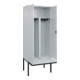 C+P PSA Doppel-Spind Classic PLUS, Bank, 2 Abteile, 2120x800x815mm, 7035/7035 Verschluss Zylinderschloss Sitzbanktyp auskragend Material Sitzfläche Kunststoff-2