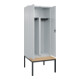 C+P PSA Doppel-Spind Classic PLUS, Bank, 2 Abteile, 2120x800x815mm, 7035/7035 Verschluss Zylinderschloss Sitzbanktyp untergebaut Material Sitzfläche Buche-Hartholz-2
