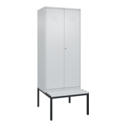 C+P PSA Doppel-Spind Classic PLUS, Bank, 2 Abteile, 2120x800x815mm, 7035/7035 Verschluss Zylinderschloss Sitzbanktyp untergebaut Material Sitzfläche Kunststoff