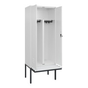 C+P PSA Doppel-Spind Classic PLUS, Bank, 2 Abteile, 2120x800x815mm, 9016/9016 Verschluss Sicherheits-Drehriegel Sitzbanktyp auskragend Material Sitzfläche Kunststoff