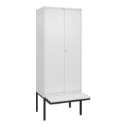 C+P PSA Doppel-Spind Classic PLUS, Bank, 2 Abteile, 2120x800x815mm, 9016/9016 Verschluss Zylinderschloss Sitzbanktyp auskragend Material Sitzfläche Kunststoff