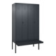 C+P PSA Doppel-Spind Classic PLUS, Bank, 4 Abteile, 2120x1200x815mm, 7016/7016 Verschluss Sicherheits-Drehriegel Sitzbanktyp auskragend Material Sitzfläche Kunststoff-1