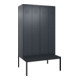 C+P PSA Doppel-Spind Classic PLUS, Bank, 4 Abteile, 2120x1200x815mm, 7016/7016 Verschluss Zylinderschloss Sitzbanktyp untergebaut Material Sitzfläche Kunststoff-1
