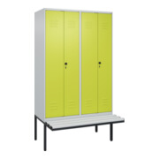 C+P PSA Doppel-Spind Classic PLUS, Bank, 4 Abteile, 2120x1200x815mm, 7035/0024 Verschluss Sicherheits-Drehriegel Sitzbanktyp auskragend Material Sitzfläche Kunststoff