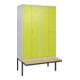 C+P PSA Doppel-Spind Classic PLUS, Bank, 4 Abteile, 2120x1200x815mm, 7035/0024 Verschluss Zylinderschloss Sitzbanktyp auskragend Material Sitzfläche Buche-Hartholz-1
