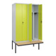 C+P PSA Doppel-Spind Classic PLUS, Bank, 4 Abteile, 2120x1200x815mm, 7035/0024 Verschluss Zylinderschloss Sitzbanktyp auskragend Material Sitzfläche Buche-Hartholz-2