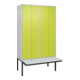 C+P PSA Doppel-Spind Classic PLUS, Bank, 4 Abteile, 2120x1200x815mm, 7035/0024 Verschluss Zylinderschloss Sitzbanktyp auskragend Material Sitzfläche Kunststoff-1