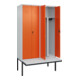 C+P PSA Doppel-Spind Classic PLUS, Bank, 4 Abteile, 2120x1200x815mm, 7035/2004 Verschluss Sicherheits-Drehriegel Sitzbanktyp auskragend Material Sitzfläche Kunststoff