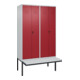 C+P PSA Doppel-Spind Classic PLUS, Bank, 4 Abteile, 2120x1200x815mm, 7035/3003 Verschluss Sicherheits-Drehriegel Sitzbanktyp auskragend Material Sitzfläche Kunststoff-1