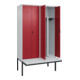 C+P PSA Doppel-Spind Classic PLUS, Bank, 4 Abteile, 2120x1200x815mm, 7035/3003 Verschluss Sicherheits-Drehriegel Sitzbanktyp auskragend Material Sitzfläche Kunststoff