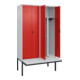 C+P PSA Doppel-Spind Classic PLUS, Bank, 4 Abteile, 2120x1200x815mm, 7035/3020 Verschluss Sicherheits-Drehriegel Sitzbanktyp auskragend Material Sitzfläche Kunststoff-2