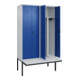 C+P PSA Doppel-Spind Classic PLUS, Bank, 4 Abteile, 2120x1200x815mm, 7035/5010 Verschluss Sicherheits-Drehriegel Sitzbanktyp auskragend Material Sitzfläche Kunststoff-2