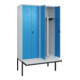 C+P PSA Doppel-Spind Classic PLUS, Bank, 4 Abteile, 2120x1200x815mm, 7035/5012 Verschluss Sicherheits-Drehriegel Sitzbanktyp auskragend Material Sitzfläche Kunststoff-2