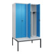 C+P PSA Doppel-Spind Classic PLUS, Bank, 4 Abteile, 2120x1200x815mm, 7035/5012 Verschluss Sicherheits-Drehriegel Sitzbanktyp untergebaut Material Sitzfläche Kunststoff-2