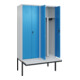 C+P PSA Doppel-Spind Classic PLUS, Bank, 4 Abteile, 2120x1200x815mm, 7035/5012 Verschluss Zylinderschloss Sitzbanktyp auskragend Material Sitzfläche Kunststoff-2