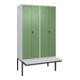 C+P PSA Doppel-Spind Classic PLUS, Bank, 4 Abteile, 2120x1200x815mm, 7035/6011 Verschluss Sicherheits-Drehriegel Sitzbanktyp auskragend Material Sitzfläche Kunststoff-1