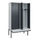 C+P PSA Doppel-Spind Classic PLUS, Bank, 4 Abteile, 2120x1200x815mm, 7035/7016 Verschluss Zylinderschloss Sitzbanktyp auskragend Material Sitzfläche Kunststoff-2