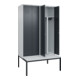 C+P PSA Doppel-Spind Classic PLUS, Bank, 4 Abteile, 2120x1200x815mm, 7035/7016 Verschluss Zylinderschloss Sitzbanktyp untergebaut Material Sitzfläche Kunststoff-2